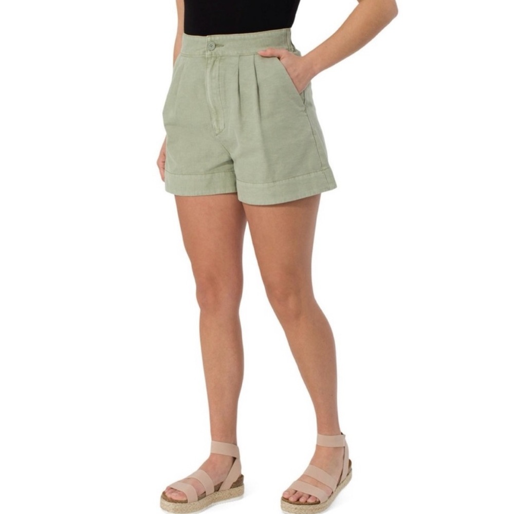 NWT JOIE pleated linen blend shorts in Faded Cactus green size XL new with tags